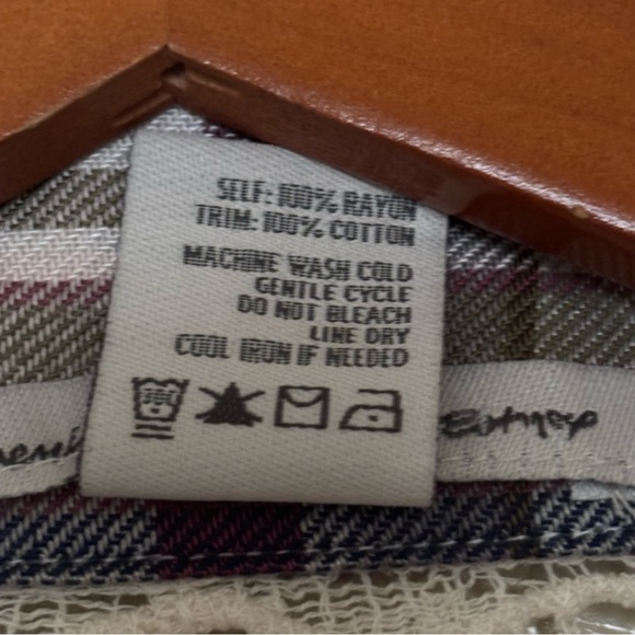 American Rag Purple Plaid Blouse with Crochet Accents - Picture 4 of 11